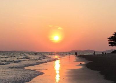 Sunset view on a sandy beach
