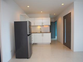 Modern kitchen interior with stainless steel appliances