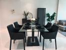 Modern dining room interior with elegant table setting