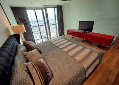 Modern bedroom with city view