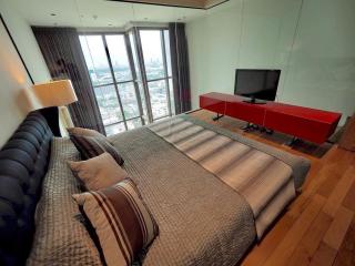 Modern bedroom with city view