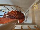 Modern spiral staircase in a home interior