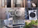 Collage of different rooms and views from a property including kitchen, bathroom, bedroom, and exterior views