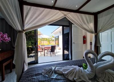 Cozy bedroom with direct access to outdoor patio area