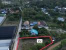 Aerial view of a residential land for sale