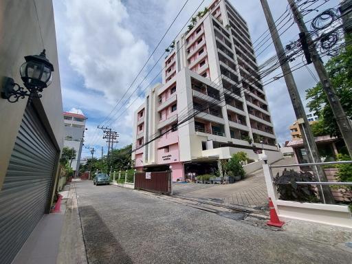 Exterior view of a multi-story residential building