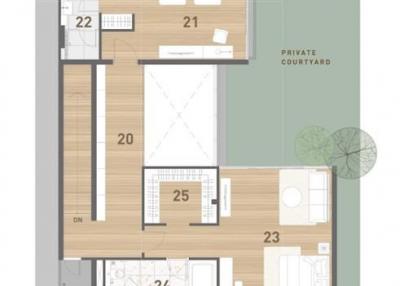 Architectural blueprint of a residential building layout
