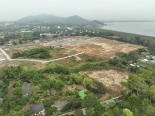 Aerial view of a development area with natural surroundings