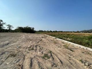 Empty plot of land ready for construction with clear skies