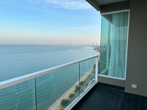 Spacious balcony with ocean view