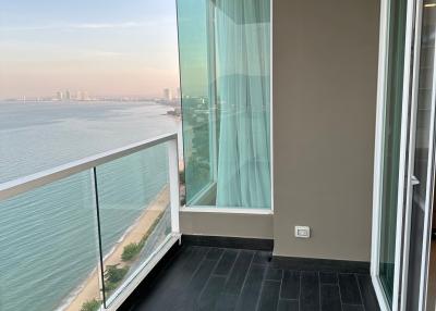 Balcony with ocean view from a high-rise apartment