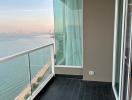 Balcony with ocean view from a high-rise apartment