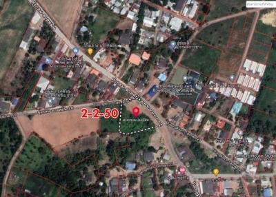 Land for sale with house plan, land next to road on 2 sides.  Thung Klom, Tan Man, Nong Prue, Chonburi, Pattaya