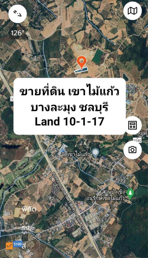 Large plot of land for sale, roadside plot, Khao Mai Kaew, Bang Lamung, Pattaya.