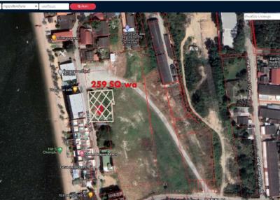 Sale ​​and rent land near the sea walk to the sea Opposite Dragon Hotel On the beach road, Bang Lamung, Chonburi