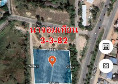 Land next to Sukhumvit Road, Na Jomtien, Pattaya for rent.