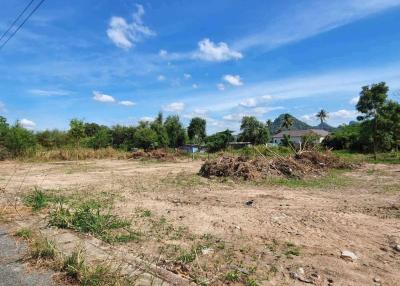 Spacious vacant land with a clear sky and mountain in the background