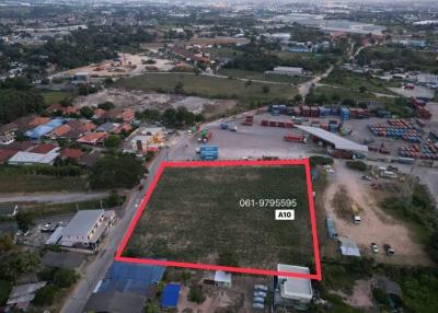 Aerial view of a large property plot marked for sale