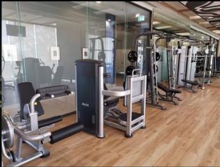 Well-equipped modern gym with various exercise machines