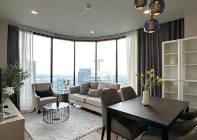 Modern living room with city view