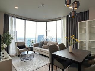 Modern living room with city view