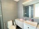 Modern bathroom interior with sleek finishes