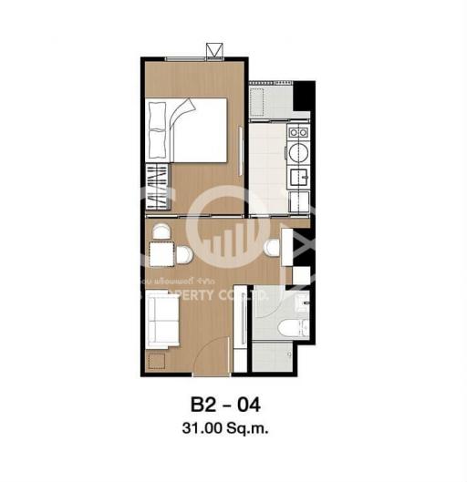 Architectural floor plan of an apartment