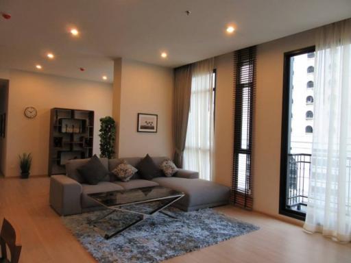 Modern and cozy living room with natural light