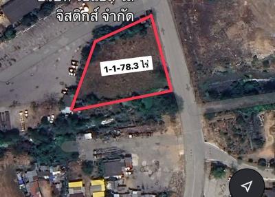 Aerial view of a marked plot of land for sale