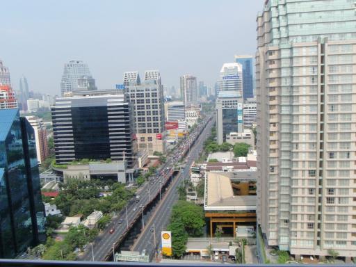 View of a bustling cityscape from a high vantage point