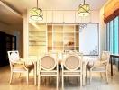 Modern dining room with natural lighting
