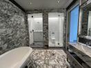 Modern bathroom with marble finish