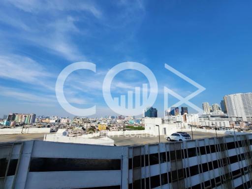 Panoramic cityscape view from a high-rise building