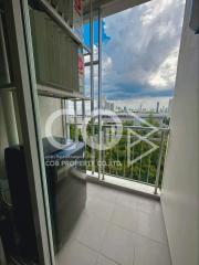 Bright and airy balcony with cityscape view