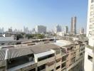 Cityscape view from a high vantage point showing buildings and skyline