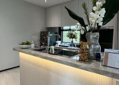 Modern kitchen with island and high-end appliances