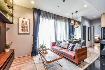 Elegant living room with natural light and modern decor