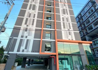 Modern residential building exterior view with clear sky