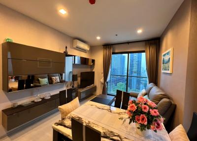 Modern living room with open balcony doors