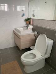 Modern clean bathroom with toilet and sink