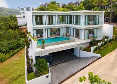 Luxurious, Brand New Partial Sea View Pool Villa for Sale Near Layan Beach, Phuket, Thailand