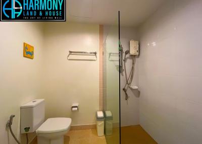 Compact bathroom with shower and toilet