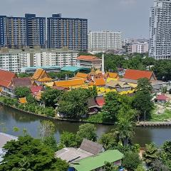 Panoramic view of the city skyline with traditional buildings and modern skyscrapers