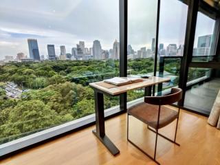 Modern high-rise apartment with panoramic city view