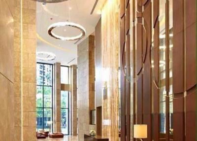 Elegant hotel or apartment building lobby with contemporary design