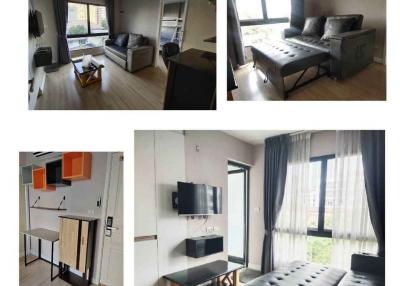 Collage of various rooms in a modern apartment