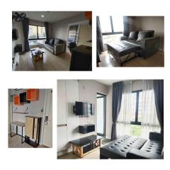 Collage of various rooms in a modern apartment