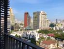 City view from the balcony of an apartment