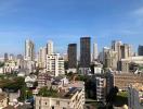 Panoramic view of the city skyline from a high-rise building