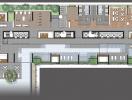 Architectural plan of a modern residential building showcasing layout and design